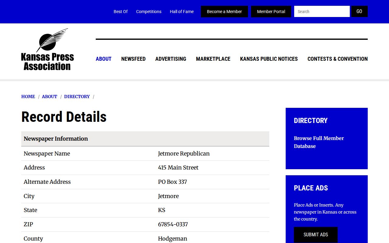 Hodgeman County crime news source record for the Jetmore Republican