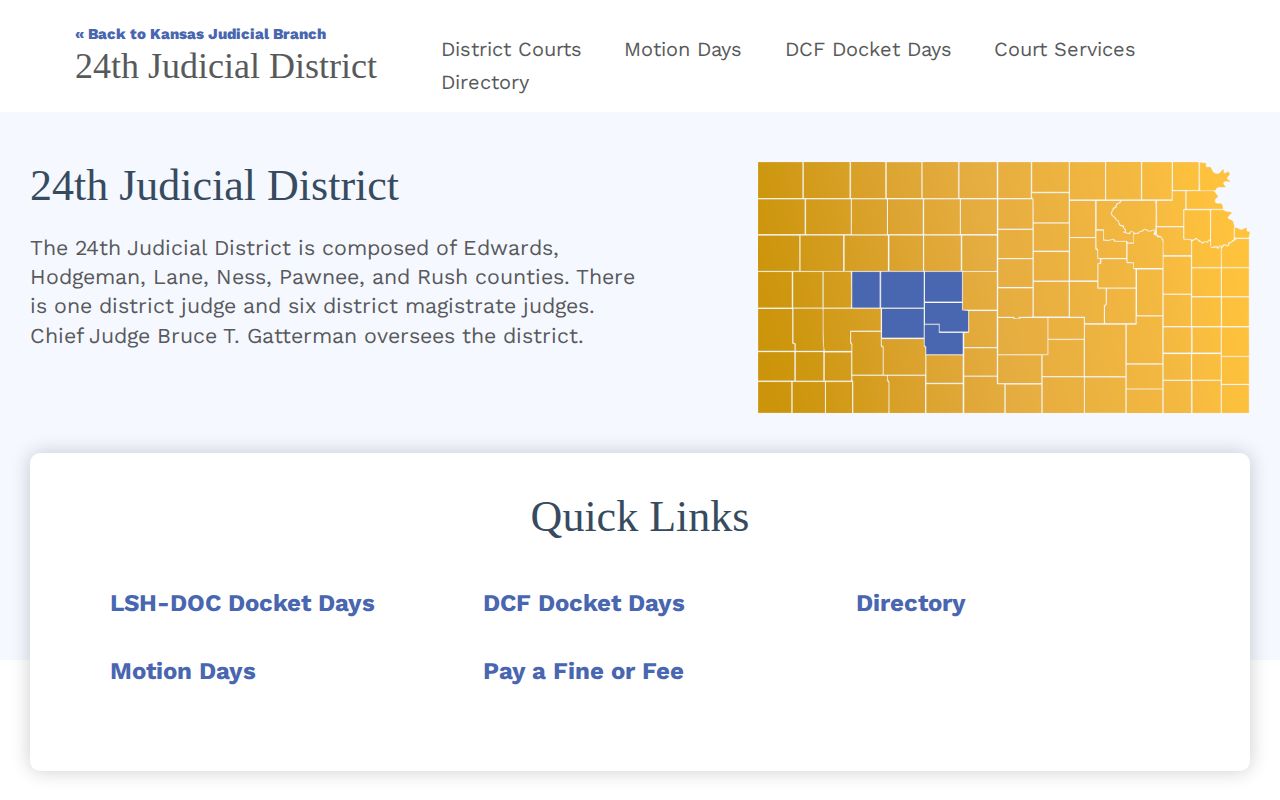 Hodgeman County warrant record contact at the district court